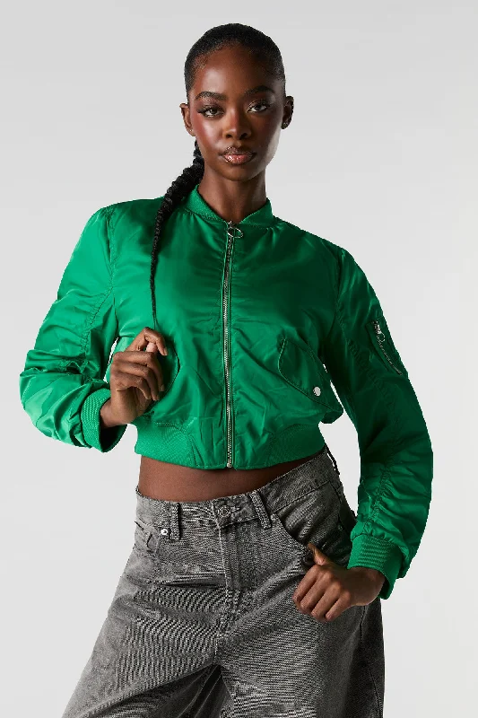 Cropped Bomber Jacket