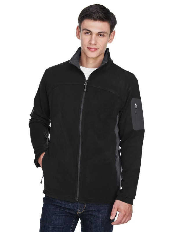 North End Mens Full-Zip Microfleece Contrast Jacket