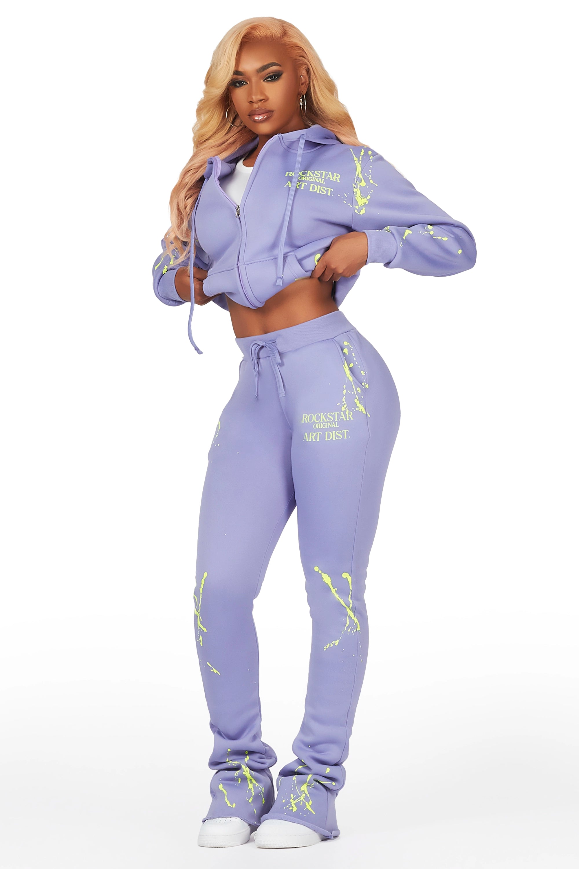 Destinee Periwinkle Zip Up Super Stacked Trackset