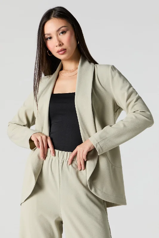 Crepe Open Front Blazer