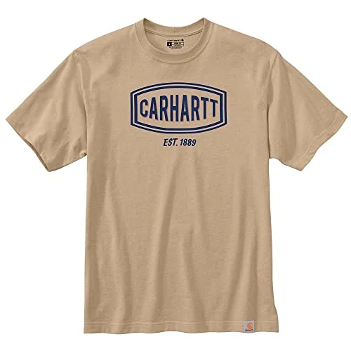 Carhartt 105185 Men's Loose Fit Heavyweight Short-Sleeve Logo Graphic T-Shirt - 3X-Large Regular - White Truffle