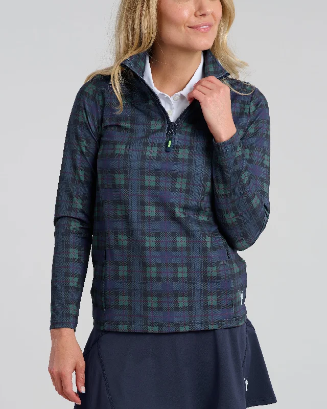 Dark Tartan Women's Chip Shot Pocket Pullover