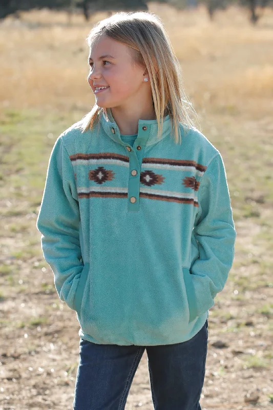 Cruel Girl Kids Turquoise Fleece Pullover