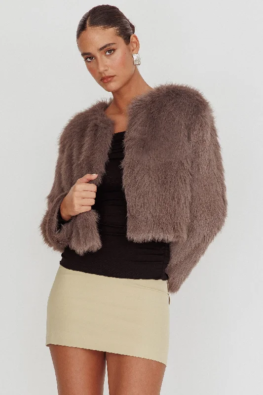 Snow Bunny Faux Fur Jacket Grey