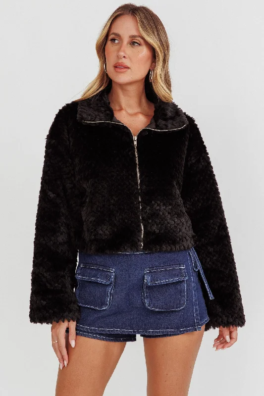 Margeaux Faux Fur Jacket Black