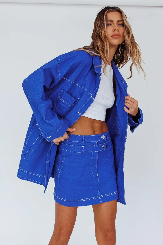 Back Row Oversized Pocket Jacket Blue