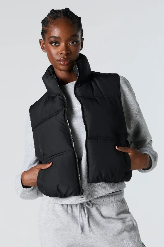 Cropped Puffer Vest