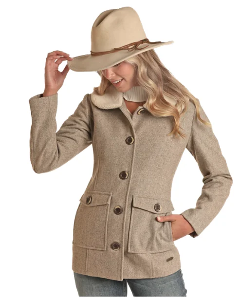 Powder River Women's Beige Wool Berber Coat