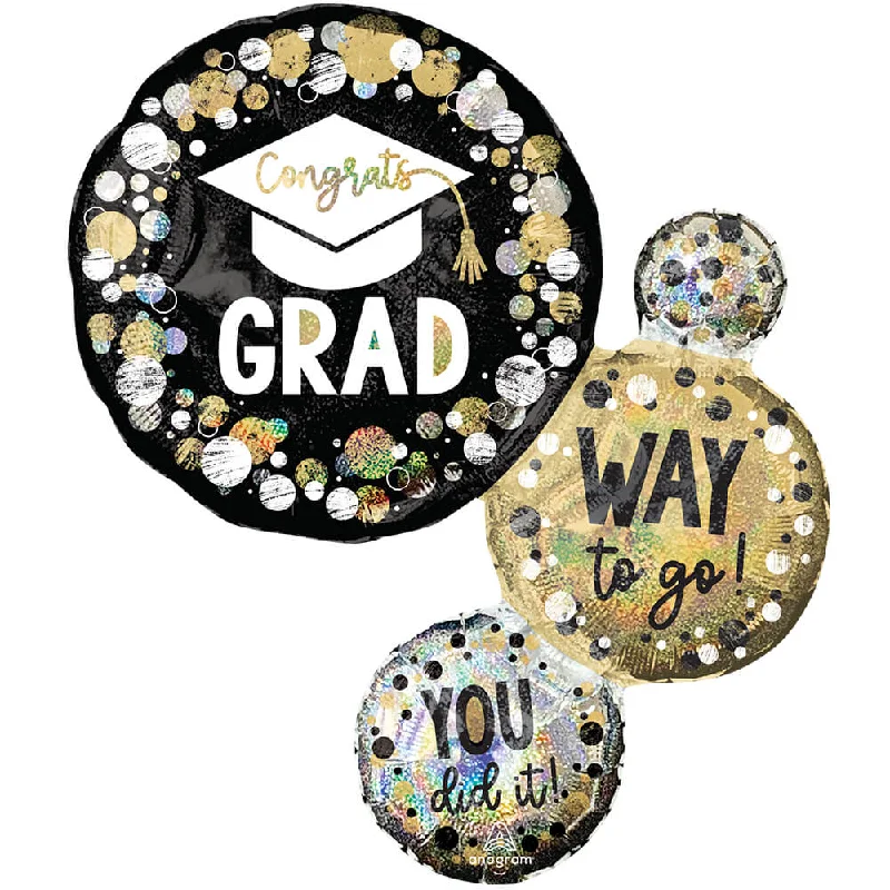 28 inch WAY TO GO GRAD CIRCLES & DOTS