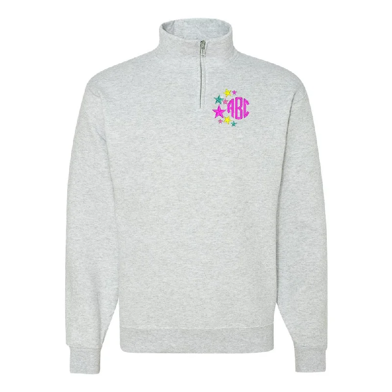 Monogrammed Stars Quarter Zip Sweatshirt