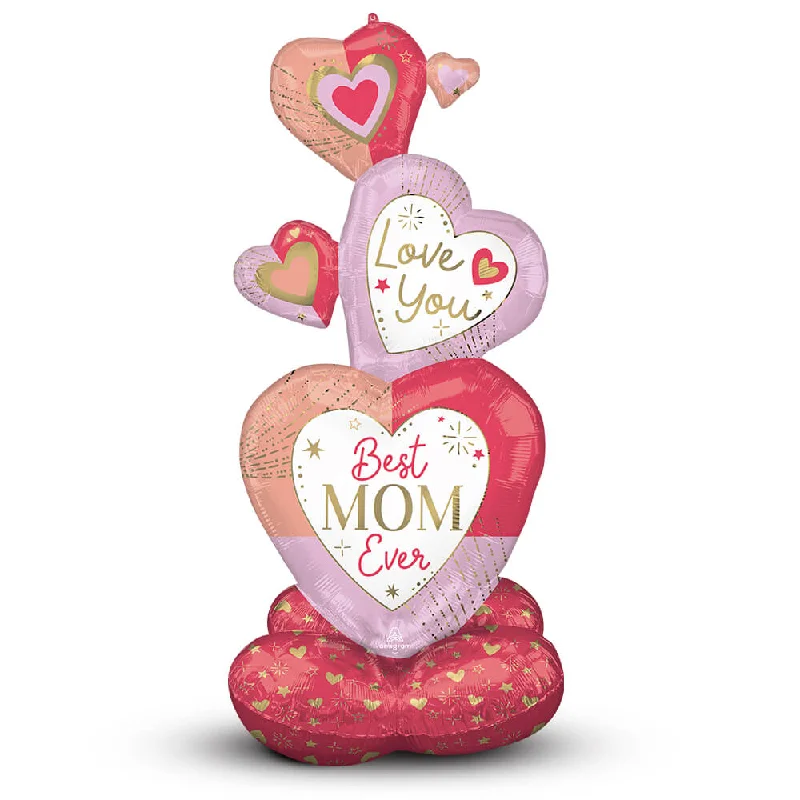 55 inch COLORFUL MOM STACKED HEARTS AIRLOONZ