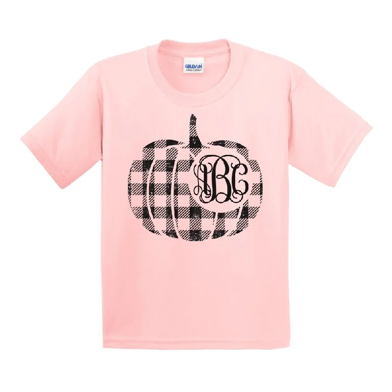 Kids Monogrammed 'Plaid Pumpkin' T-Shirt