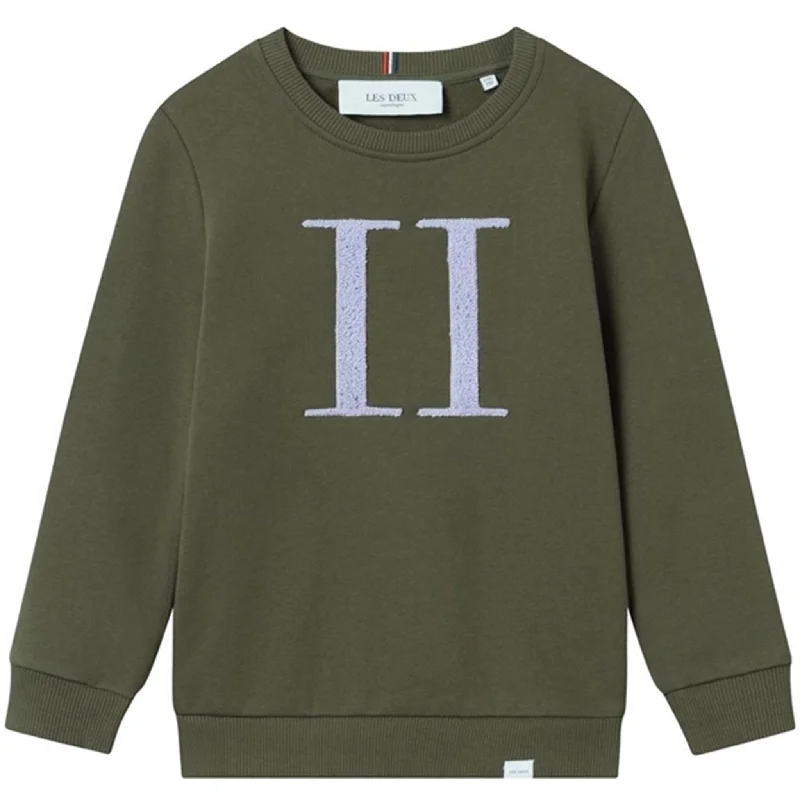 Les Deux Kids Olive Night/Light Orchid Encore Bouclé Sweatshirt