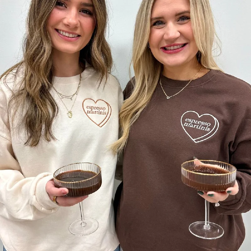 'Espresso Martini Candy Heart' Crewneck Sweatshirt