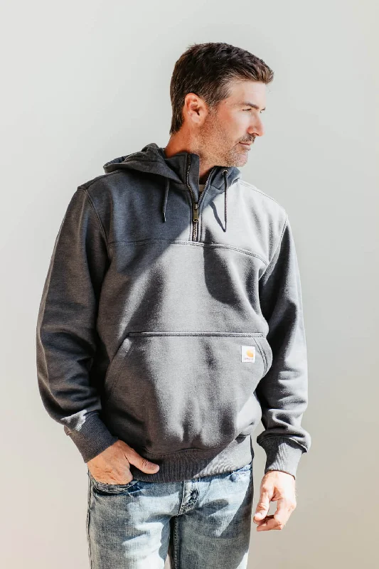 Carhartt Rain Defender Loose Fit Heavyweight Hooded Quarter Zip for Men in Grey | 100617-026