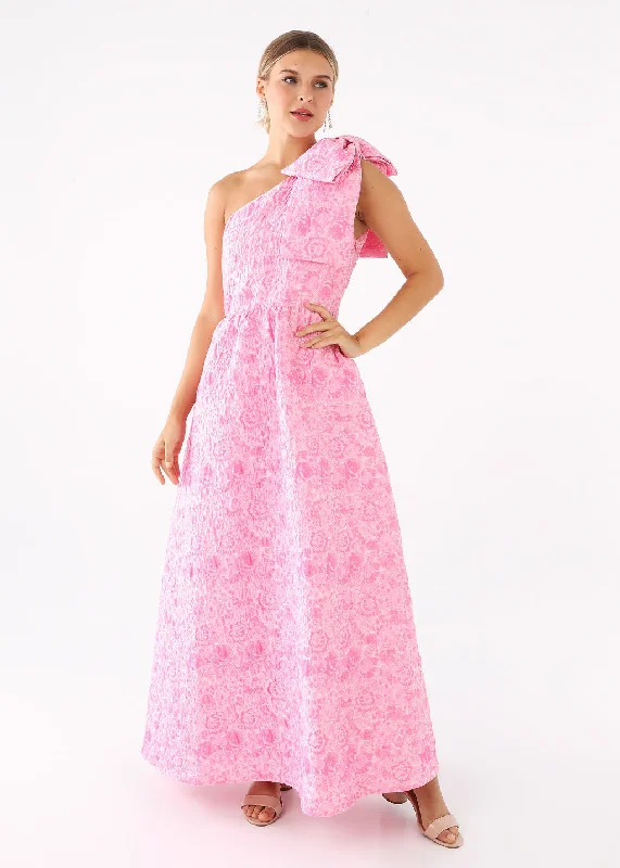 Caroline Gown Pink Bubble Jacquard