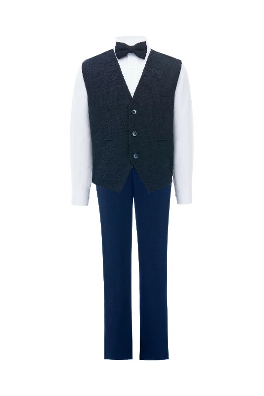 Navy Benito Vest Outfit Set