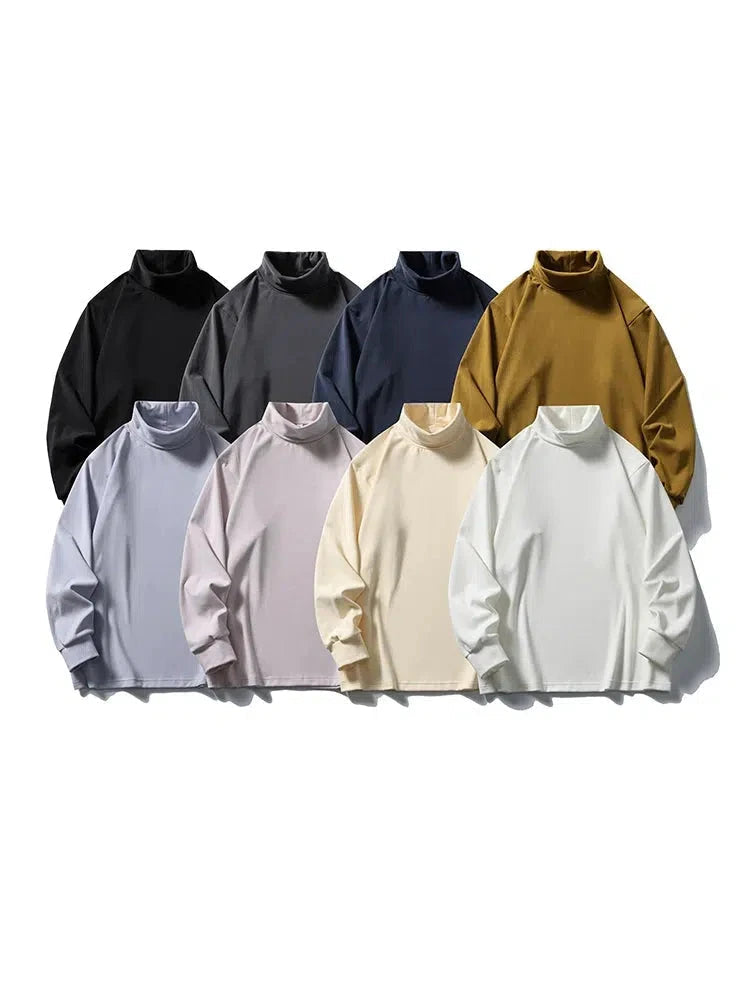 Classic High-Neck Long Sleeve T-Shirts