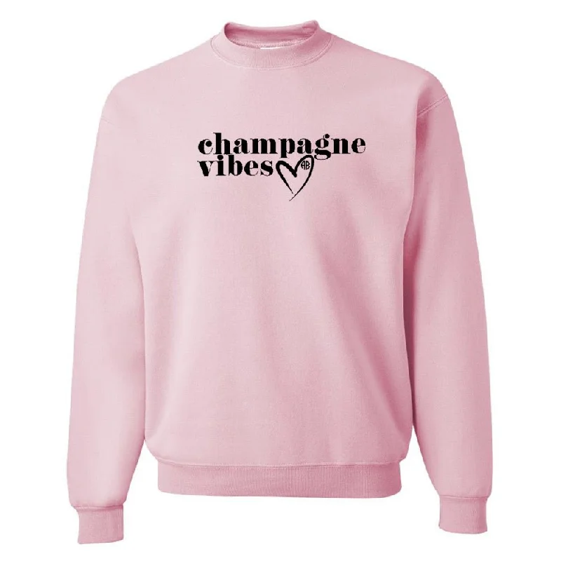 Monogrammed 'Champagne Vibes' Crewneck Sweatshirt