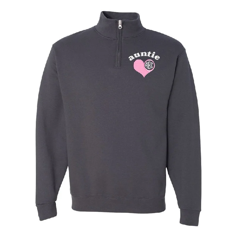 Monogrammed Auntie Quarter Zip Sweatshirt