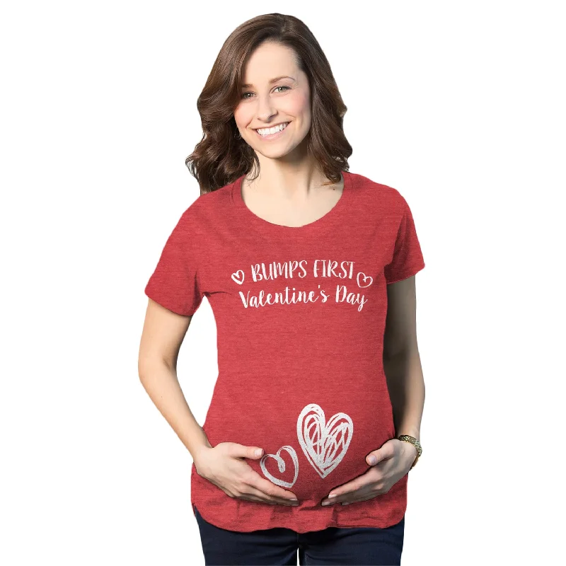 Bump's First Valentine's Day Maternity T Shirt