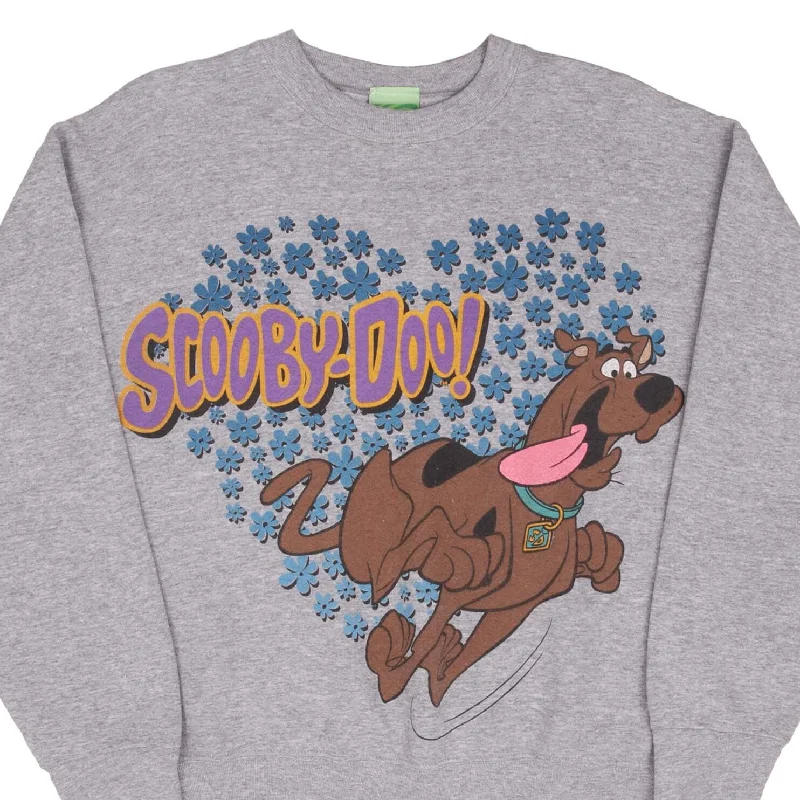 VINTAGE SCOOBY DOO FLOWER GRAY SWEATSHIRT 1998 SIZE LARGE MADE IN USA