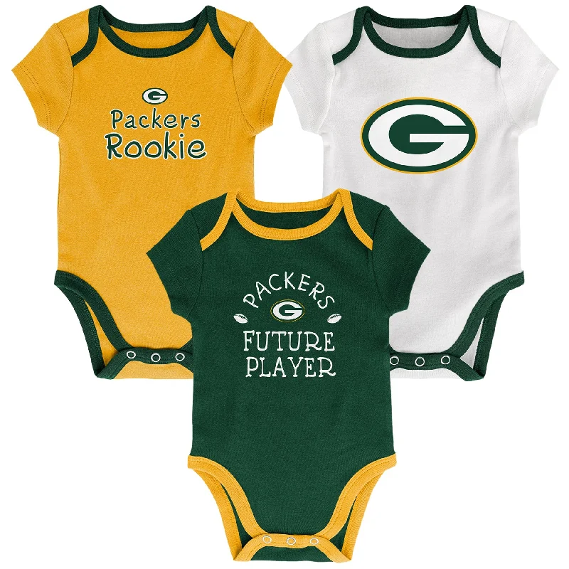 Green Bay Packers 3-piece creeper set sizes 0-3, 3-6, 6-9 months