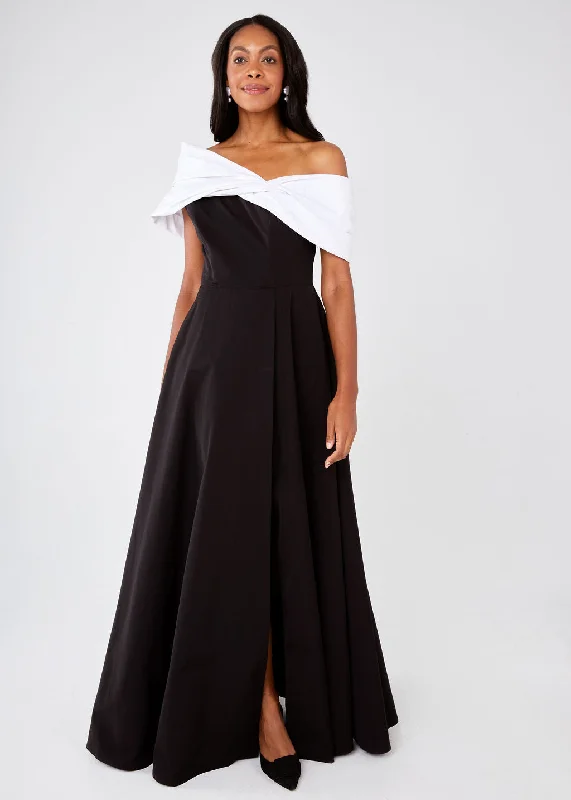 Amelia Gown Black and White Faille