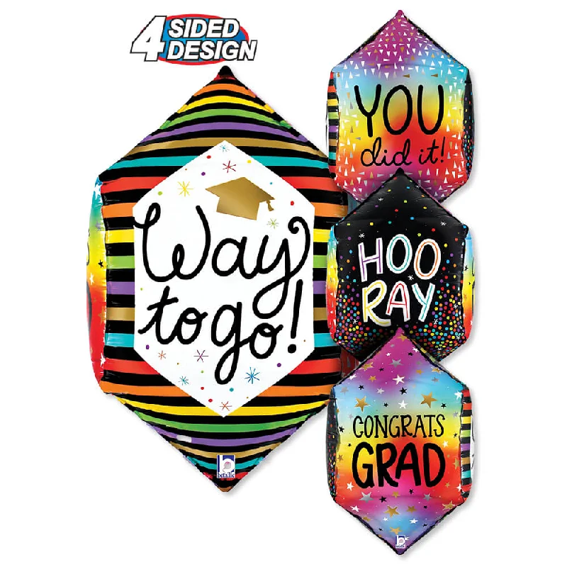 22 inch DIMENSIONAL COLORFUL GRAD