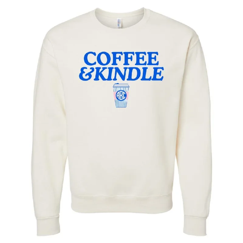 Monogrammed 'Coffee & Kindle' Crewneck Sweatshirt