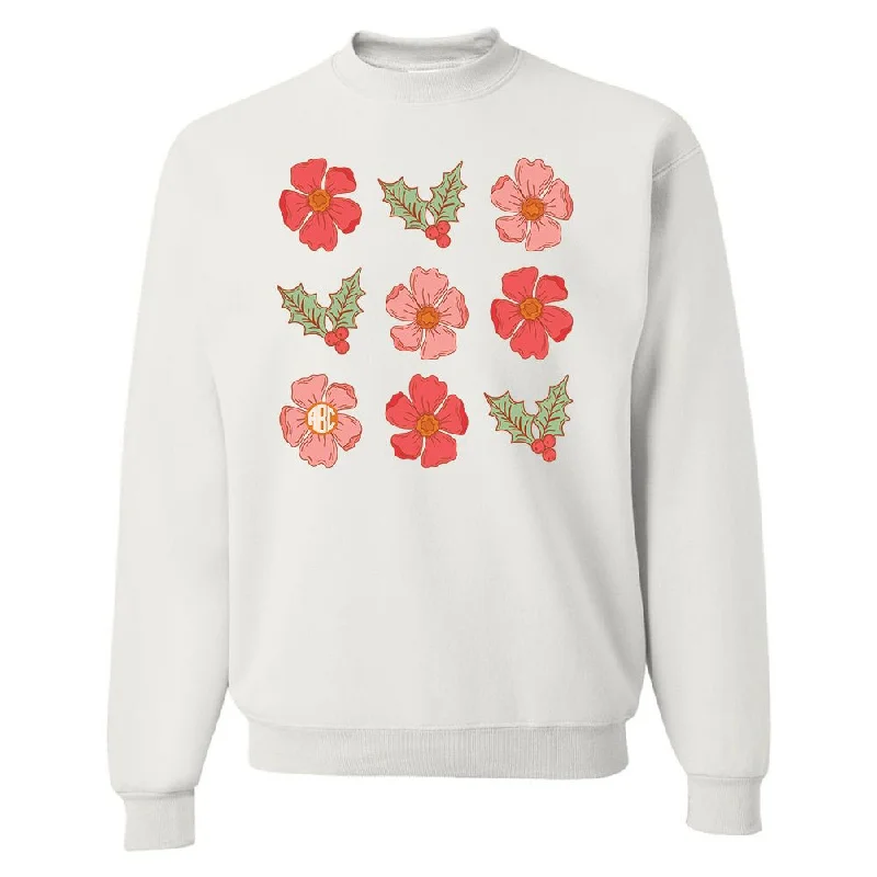 Monogrammed 'Mistletoe & Flowers' Crewneck Sweatshirt