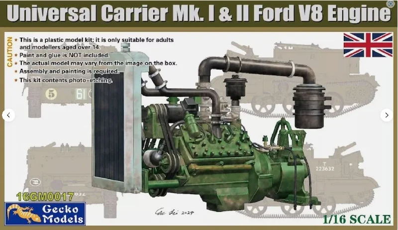 Gecko 1/16 MKI and MKII Ford V8 Engine For UC.