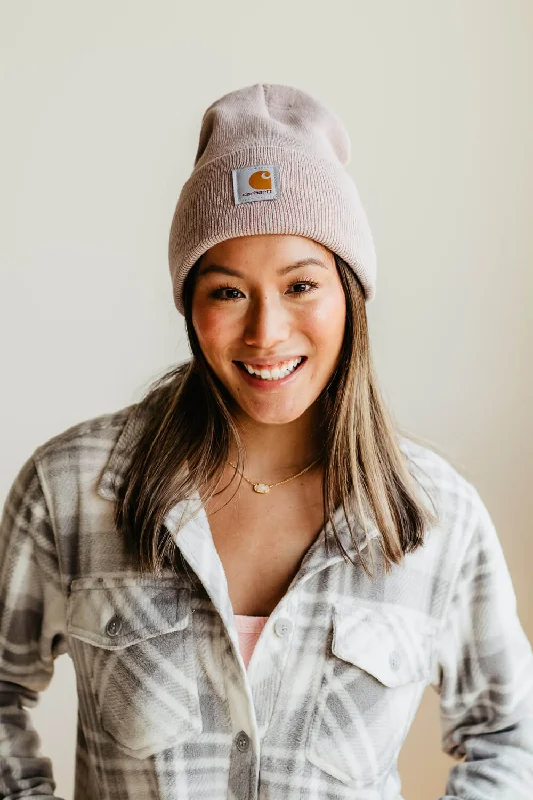 Carhartt Knit Cuffed Beanie for Women in Faded Pink | A18-V61