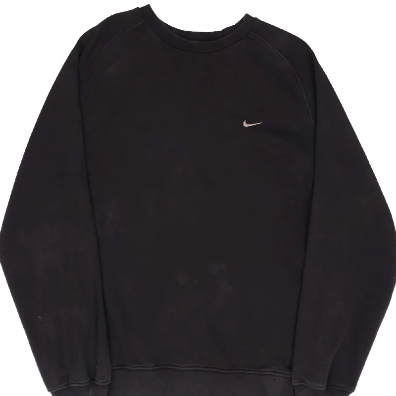 VINTAGE NIKE CLASSIC SWOOSH BLACK SWEATSHIRT 2000S SIZE 2XL