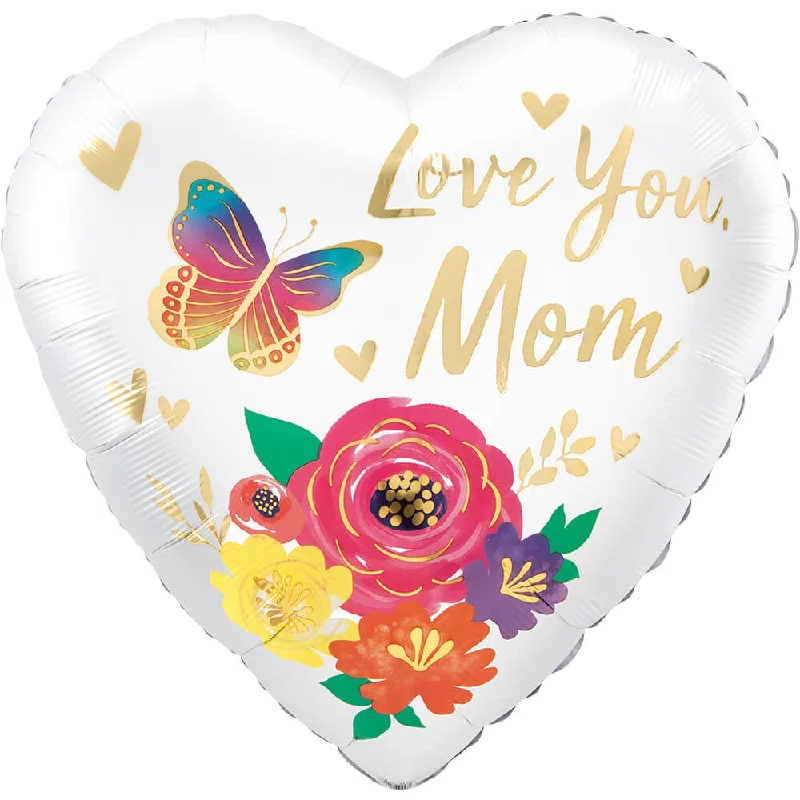 28 inch LOVE YOU MOM SATIN FLORAL