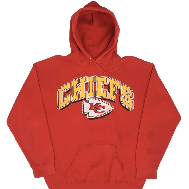 VINTAGE NFL KANSAS CITY CHIEFS SPELLOUT 1993 HOODIE SWEATSHIRT LARGE MADE IN USA