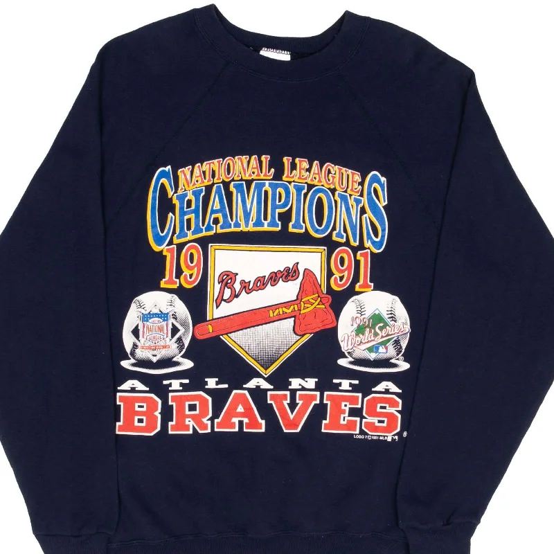 VINTAGE MLB ATLANTA BRAVES CHAMPIONS 1991 SWEATSHIRT LARGE MADE IN USA