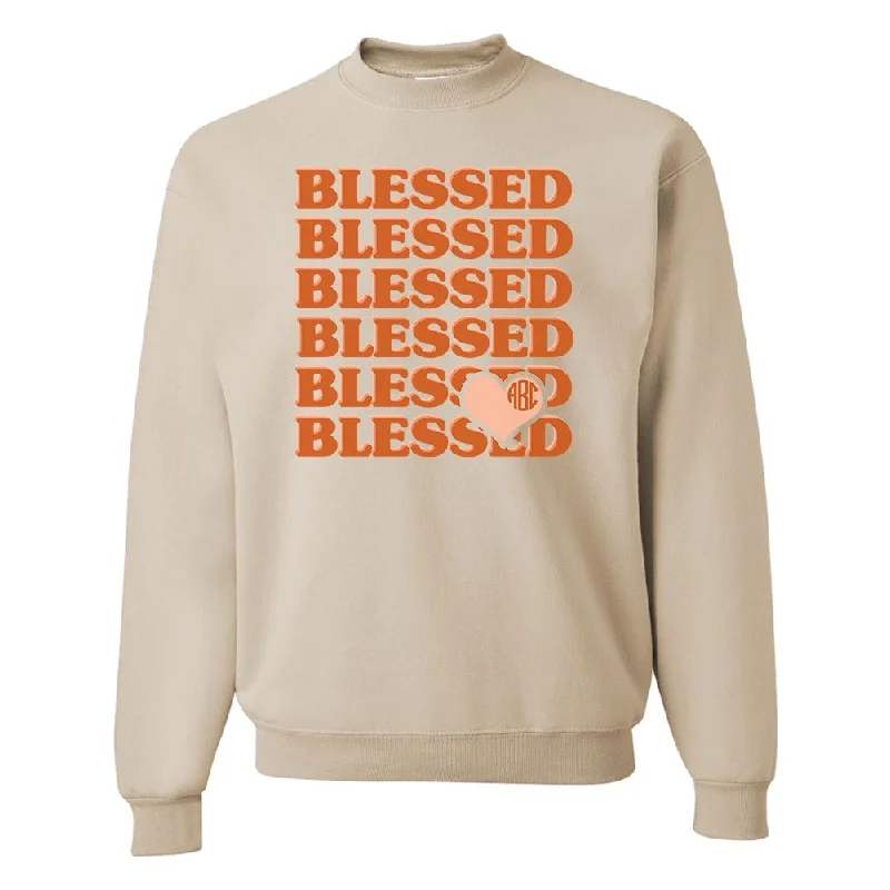 Monogrammed 'Blessed' Crewneck Sweatshirt