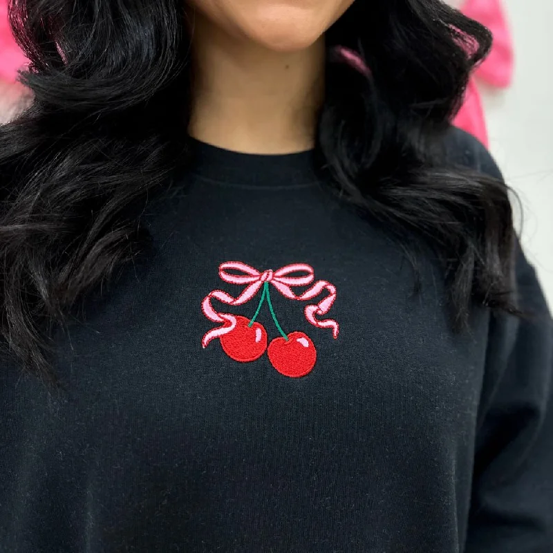 'Bow Cherries' Crewneck Sweatshirt