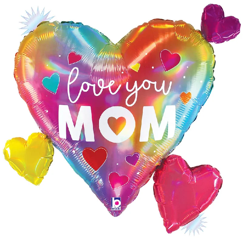 28 inch OPAL COLORFUL LOVE YOU MOM HEART