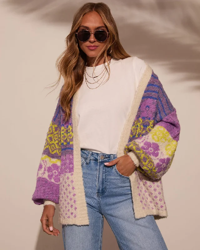 Ferrell Printed Open Front Cardigan