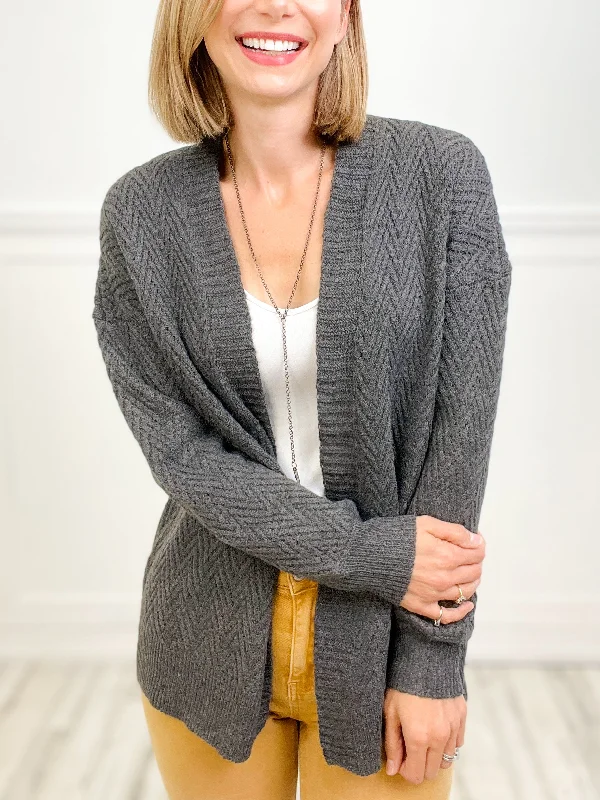 Hone To You Open Front Textured Cardigan