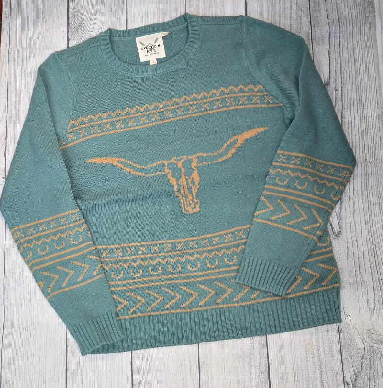 Turquoise Women's Longhorn Sweater