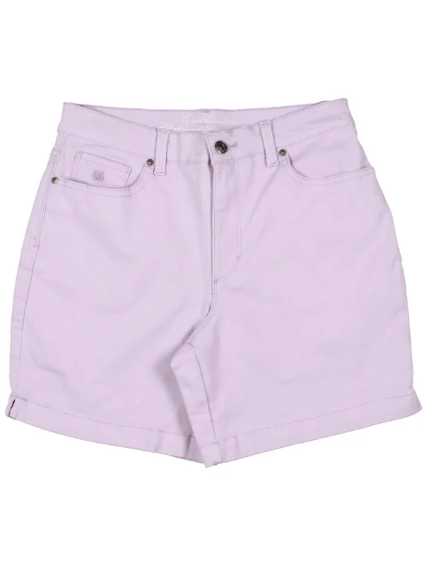 Amanda Womens Slimming Khaki Shorts Flat Front