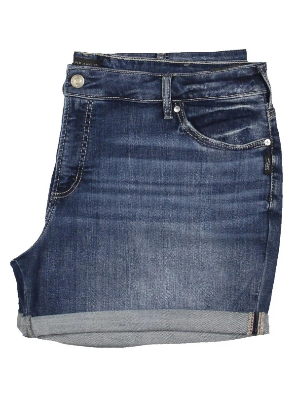 Plus Womens Mini Stretch Denim Shorts